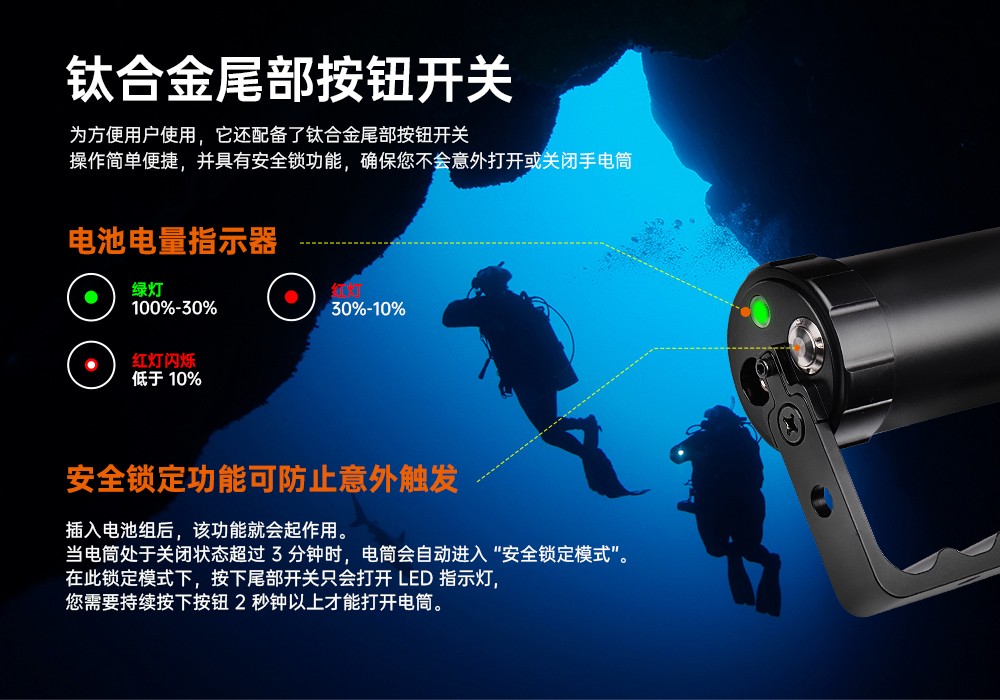 91视频成人版OrcaTorch,D860可充電(diàn)潛(qián)水燈,高(gāo)亮度潛水手(shǒu)電筒,水下照明手電筒