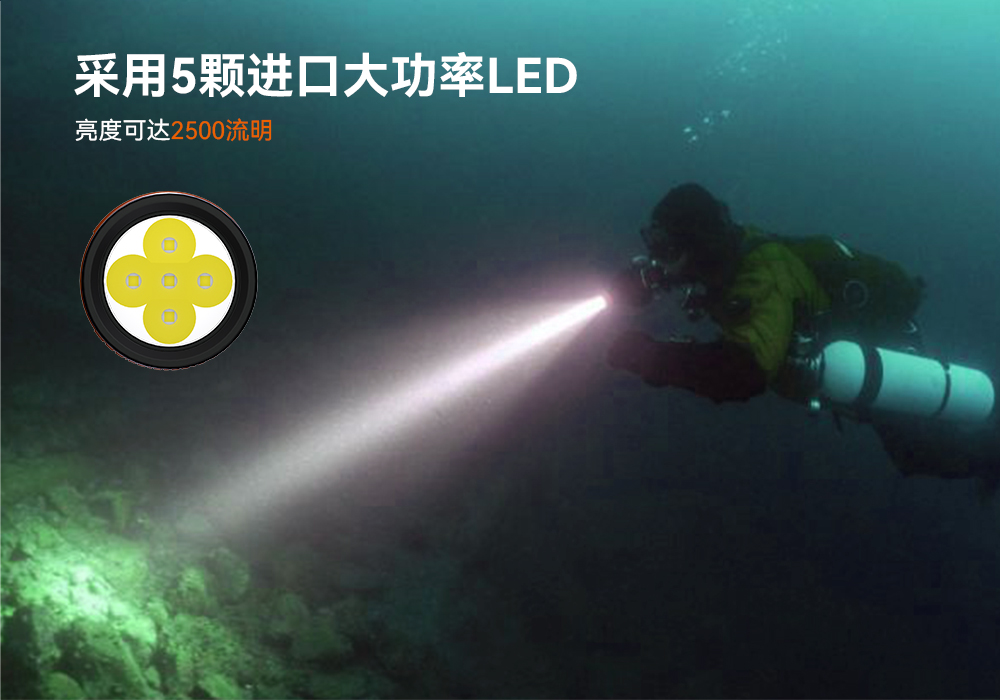 91视频成人版OrcaTorch,D850手持式潛水燈,多(duō)燈源水下照(zhào)明(míng),便攜(xié)式潛水,水下攝影補光燈