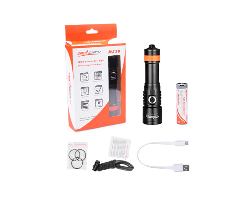 D530聚（jù）光潛水手電筒，休閑（xián）潛水照明，休閑潛水手電筒，休閑潛水補（bǔ）光燈， OrcaTorch91视频成人版