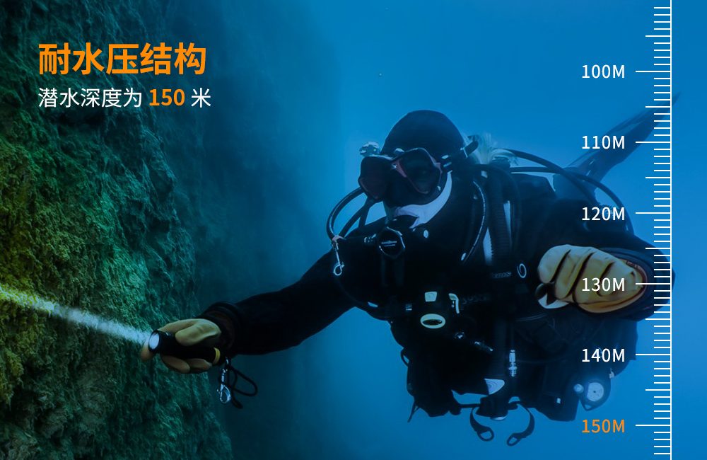 虎（hǔ）鯨D720手持（chí）聚光潛水手電評測